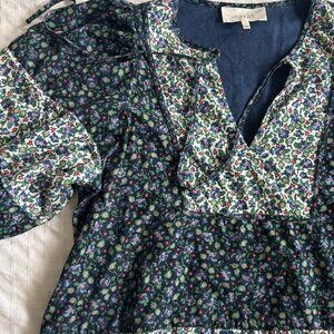 The Great. The Maiden Floral Cotton Corduroy Top - Size 1